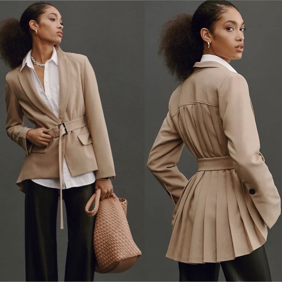 Anthropologie Jackets & Blazers - Anthropologie Maeve Pleated-Back belted Blazer M